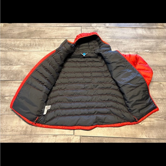Eddie Bauer StormDown 800 Orange Puffer Puffy Goose Down Mens Jacket Size Large - Picture 5 of 10